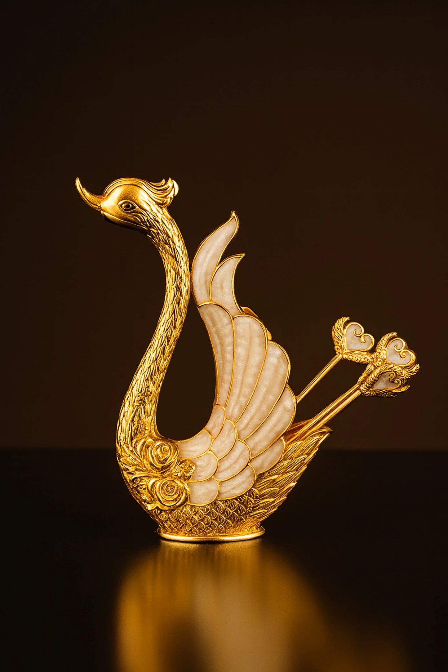 Swan Fruit Forks Holder Set